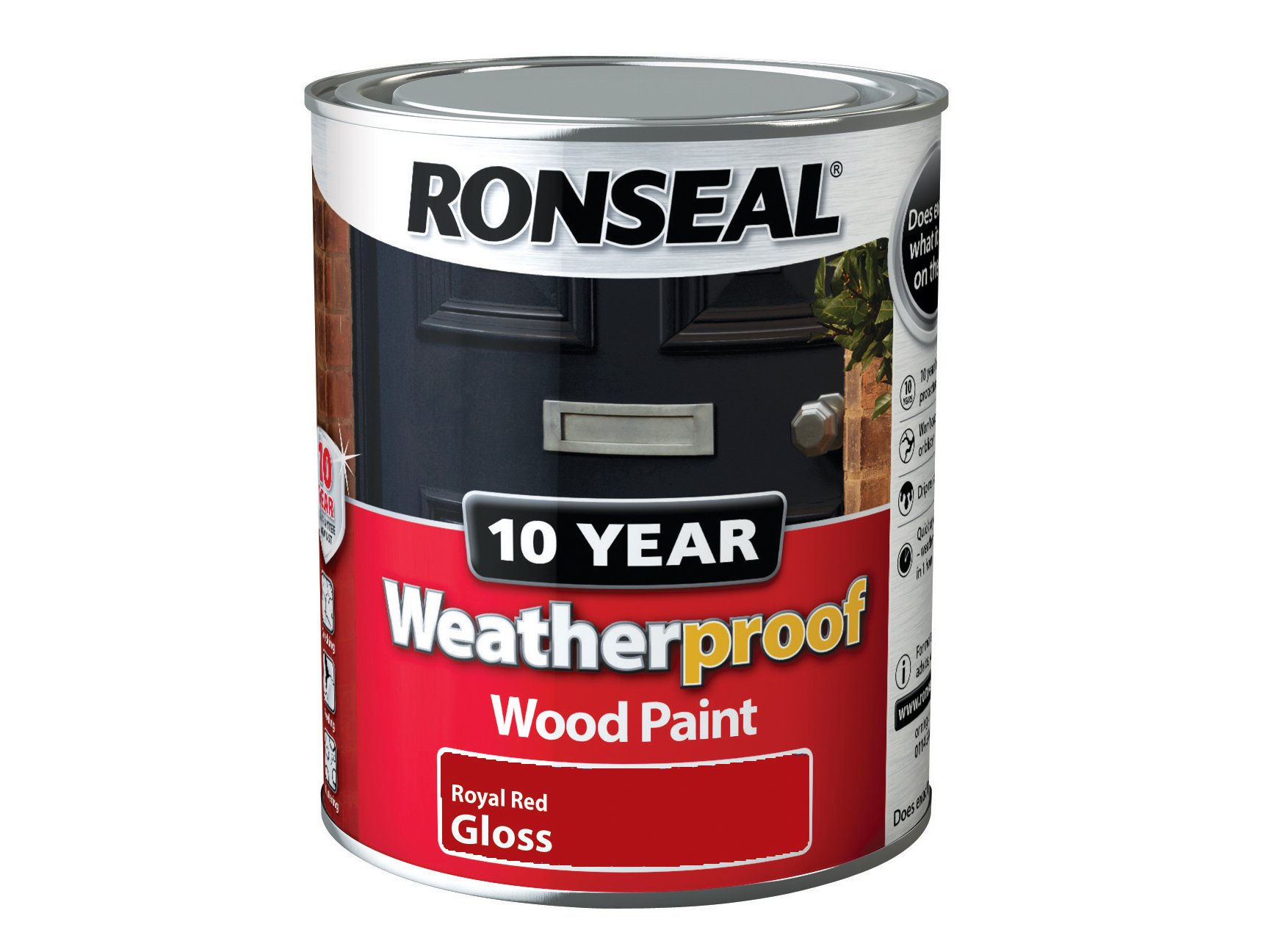 Ronseal Red Wprrg750 750 Ml 10 Year Weatherproof Exterior Gloss Wood Paint