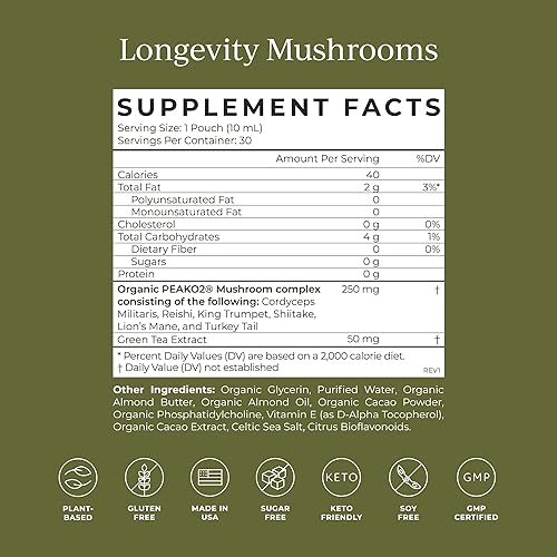 Miniatura 3 de CYMBIOTIKA Suplemento de hongos liposomales con melena de león, cola de pavo, vitaminas B, Cordyceps y hongos Reishi, suplementos para apoyo