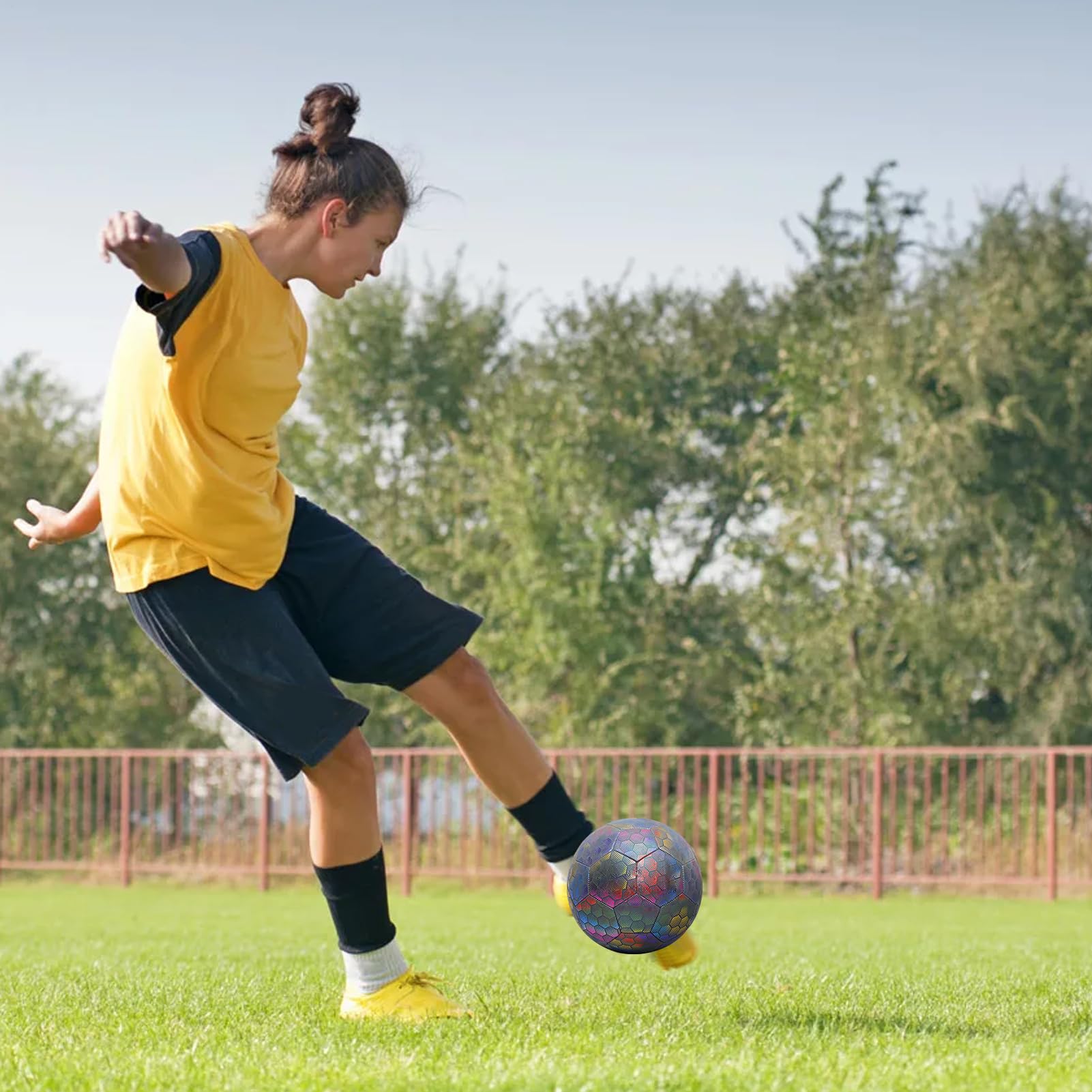 Świecąca piłka nożna, rozświetlająca piłka nożna - Świecąca aktywność | nocna Odblaskowe ćwiczenia piłkarskie - Sprzęt do ćwiczeń fitness, sporty zespołowe, fajne zabawki sportowe dla nastolatków