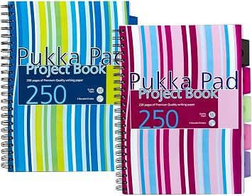 Pukka Pad 2 X Pukka A4 Project Book, Pink & Blue