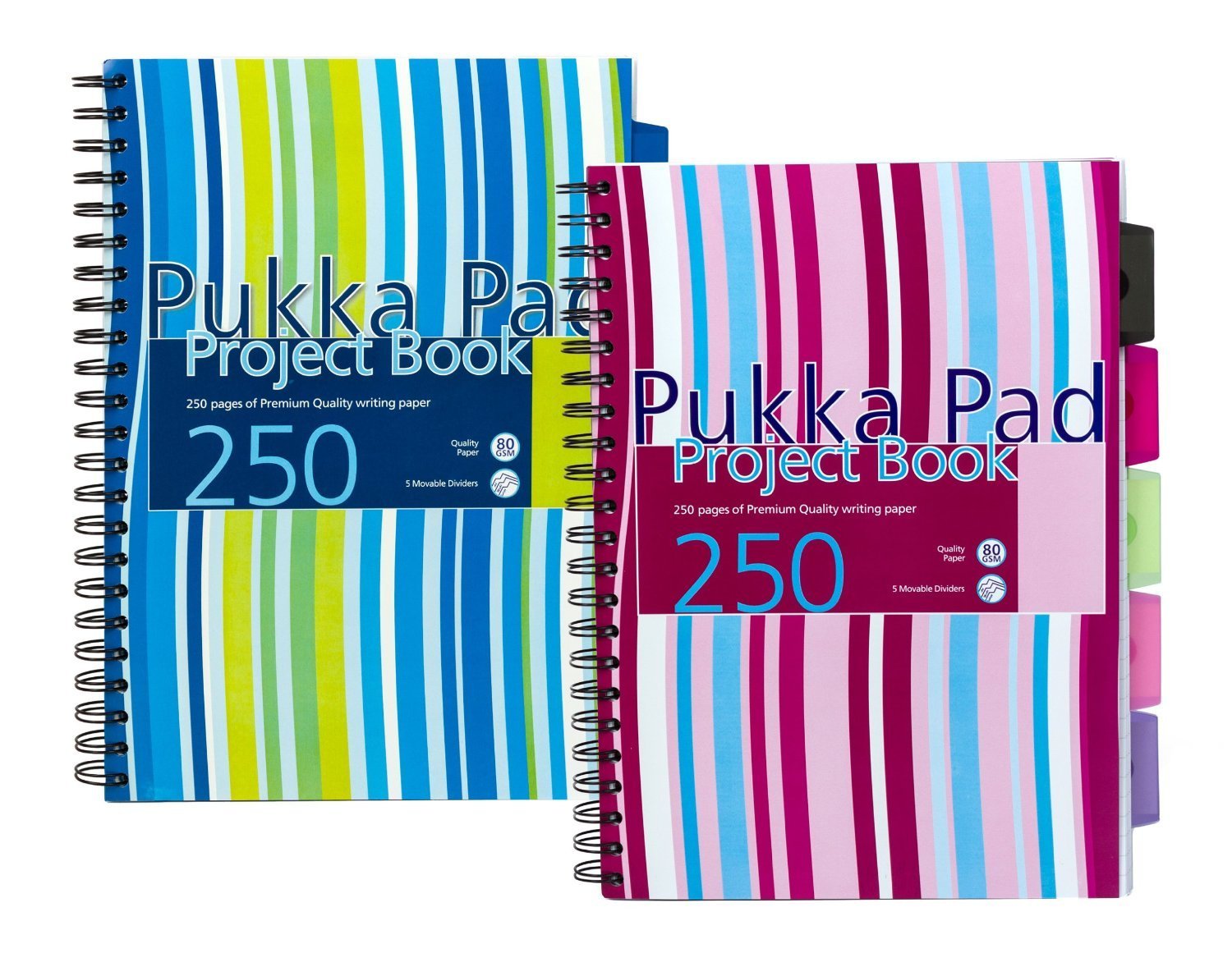 Pukka Project Pads - Cuadernos (A4, 80 g/m², 5 colores)