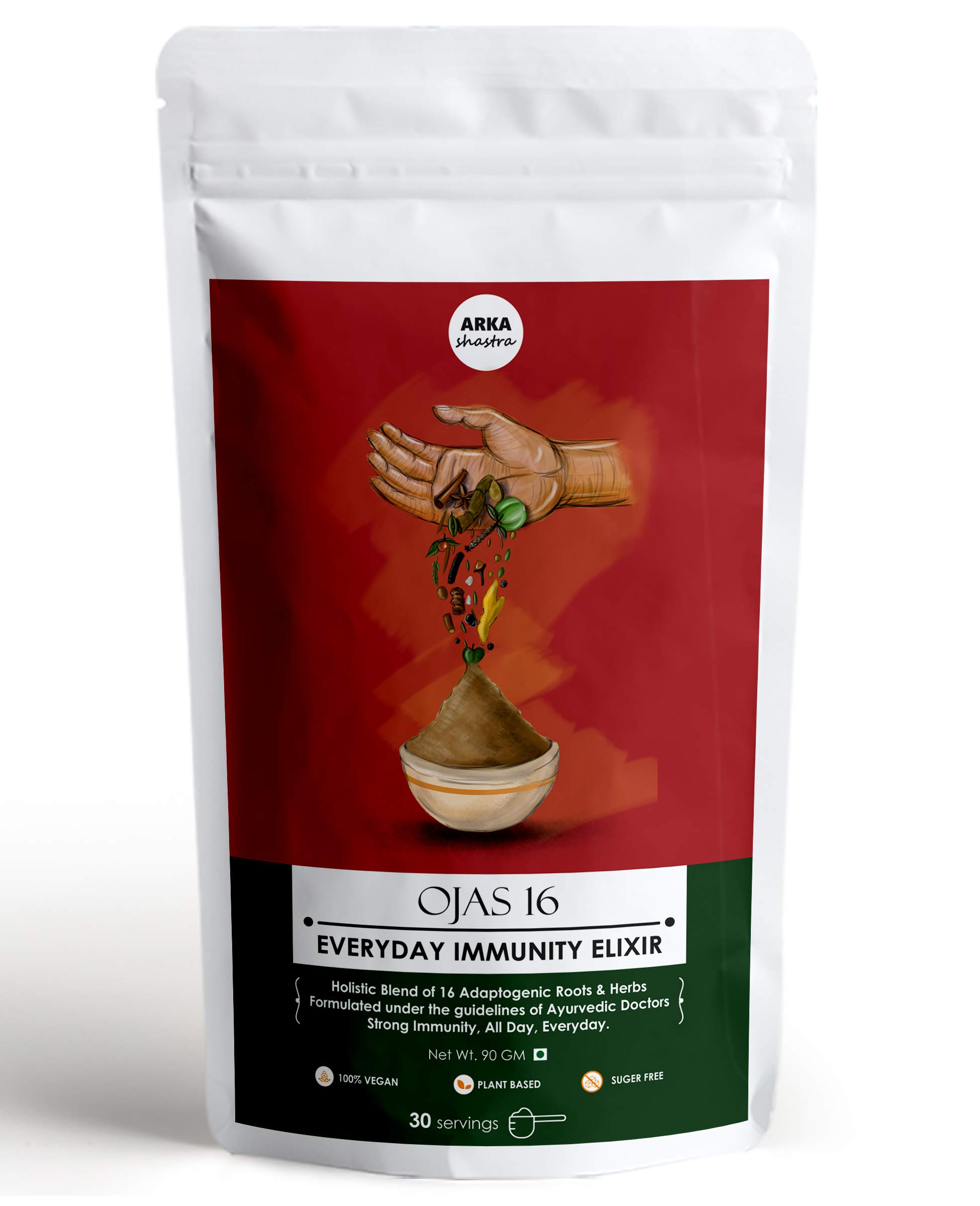 Buy ArkaShastra OJAS 16 Elixir Powder Holistic Blend of 16 Boosting Roots & s. Booster. Vegan