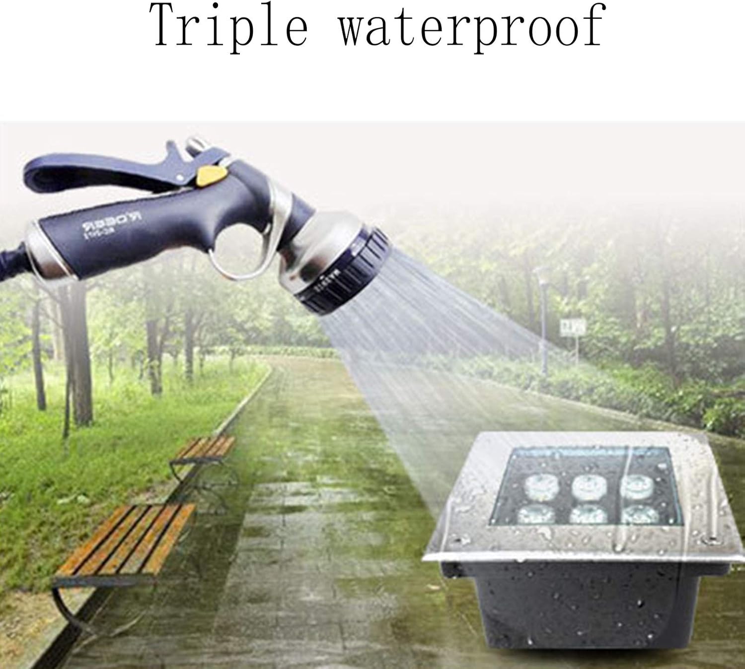 LED Underground Light Recessed In Ground Light IP66 Waterproof Outdoor Buried Lights for Bridge Pathway Garden Landscape Lighting, AC85-265V (Color : Yellow, Size : 12W) (Color : Warm White,