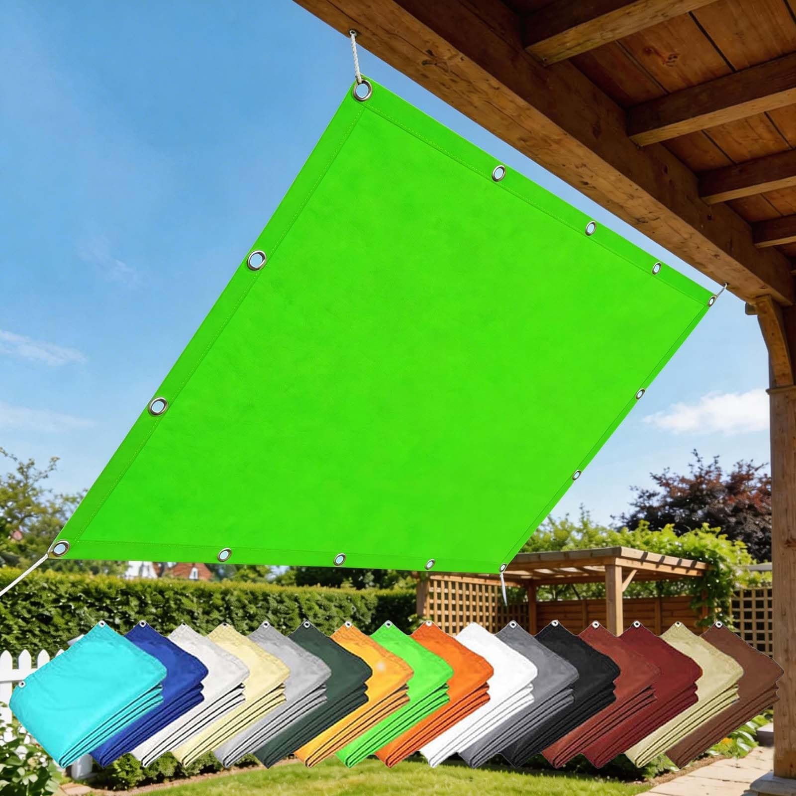 Żagiel Ogrodowy 140 x 340 cm Wodoodporny, Kwadratowy, Filtr UV 98%, Z Darmową Liną Markiza, Zadaszenie Ogrodowe, Zadaszenie Tarasu Na Trawniki, Baseny, Imprezy, Delikatna zieleń