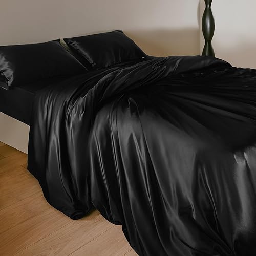 Miniatura 2 de LILYSILK Funda nórdica de seda negra para cama King 19 Momme