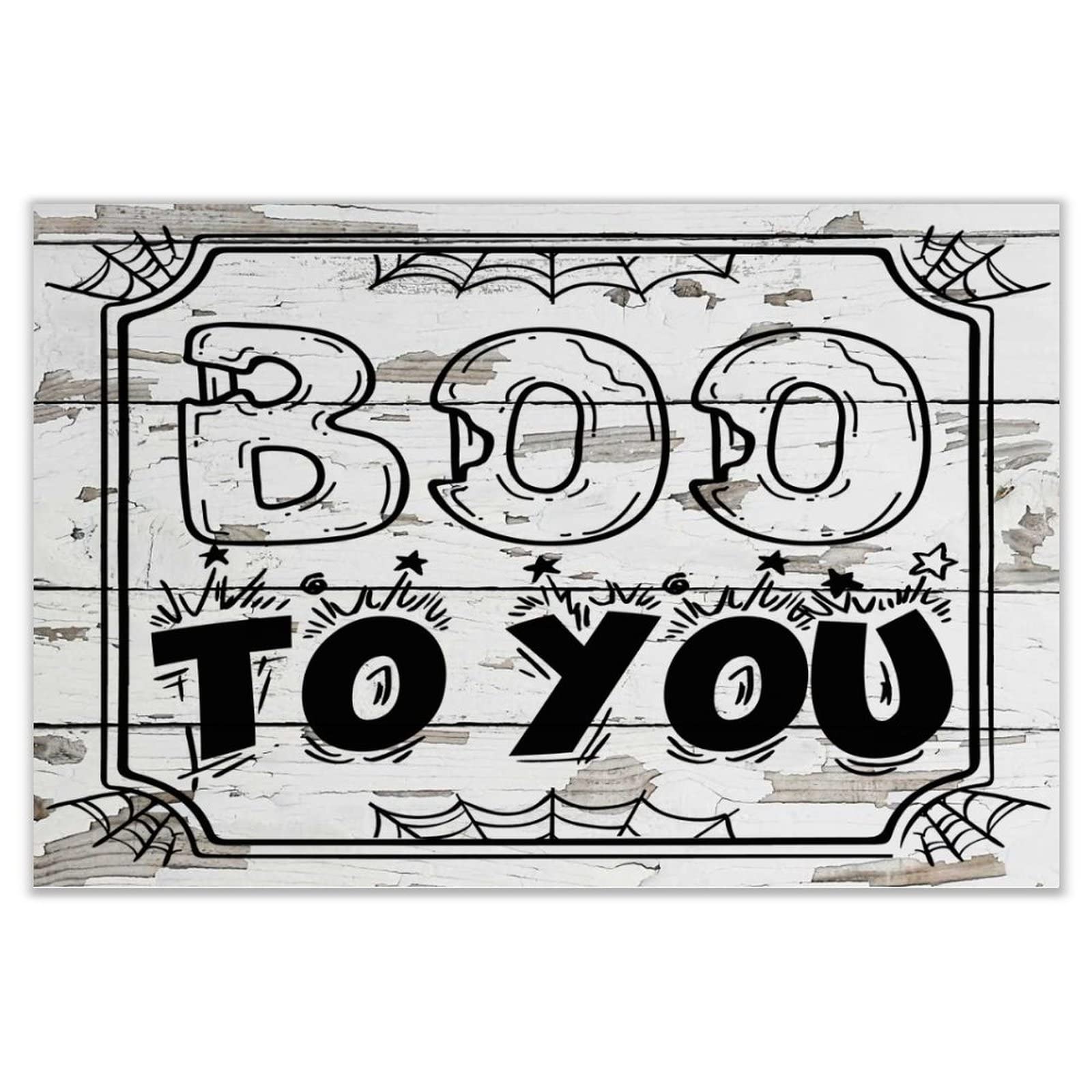 Plaque en bois Boo to You décoration murale salon 30x45 cm