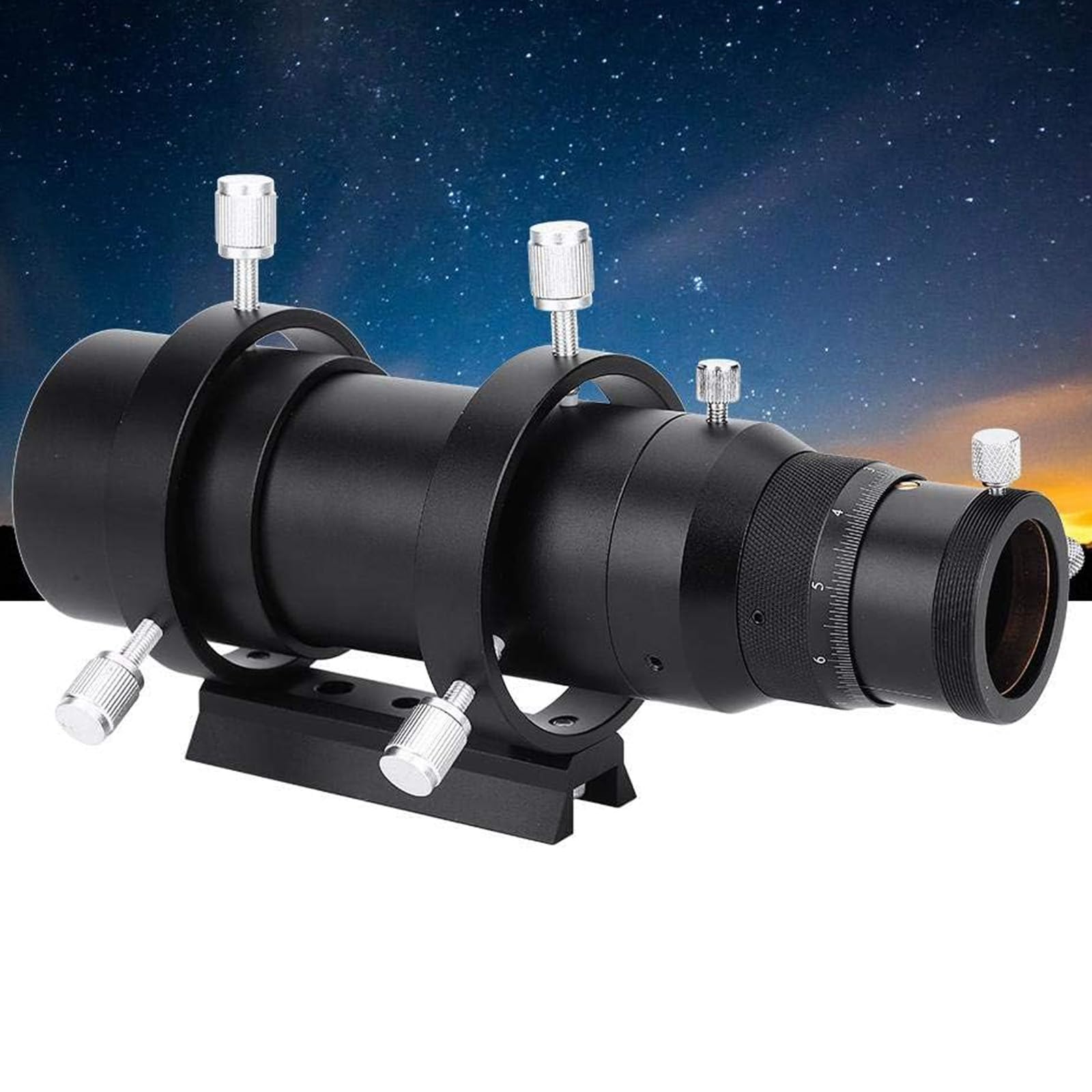 Finderscope, Aluminiumlegierung 50mm Double Helical Focuser Guide Scope Finderscope für astronomisches Teleskop Schwarze Farbe