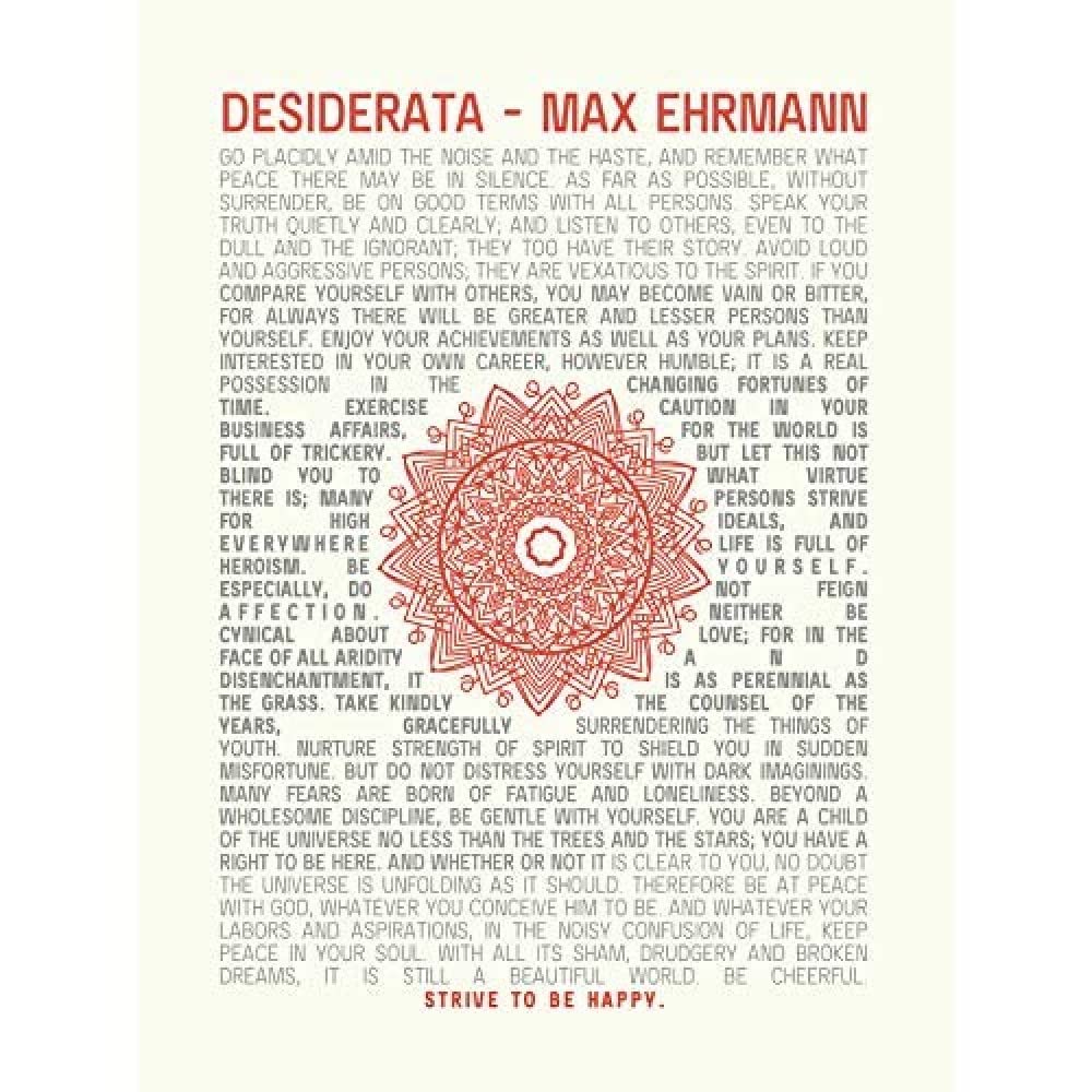 Wee Blue Coo Desiderata Ehrman Mandala Unframed Wall Art Print Poster Home Decor Premium