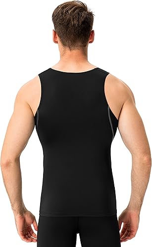 Miniatura 3 de Queerier Camiseta sin mangas de compresión para hombre, sin mangas, capa base atlética, camisetas sin mangas para gimnasio muscular, camisetas sin