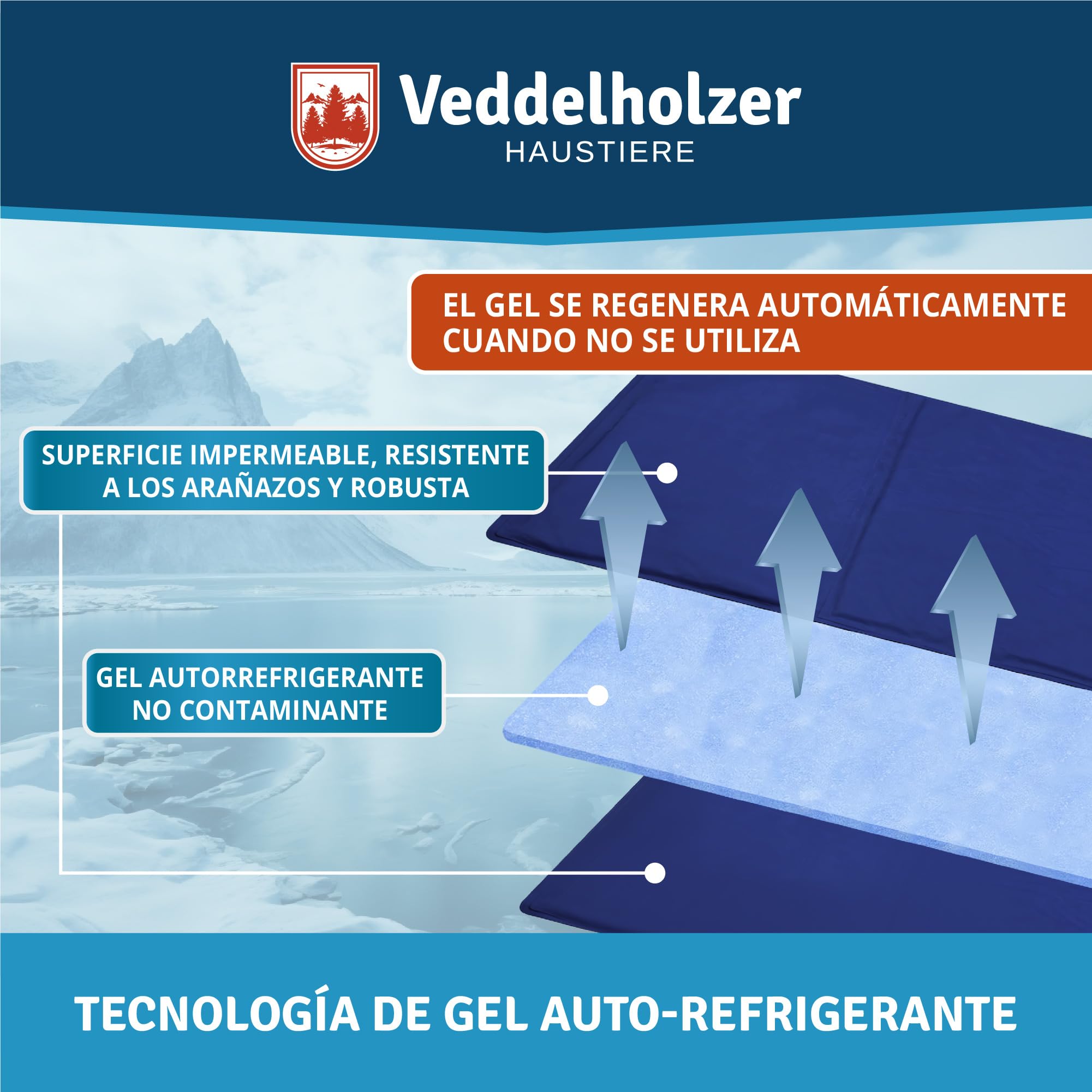 Veddelholzer Alfombrilla de refrigeración (L) para Perros Extra Gruesa, Resistente a los arañazos, Auto-refrigerante sin Electricidad, Verano y Viajes, para Perros