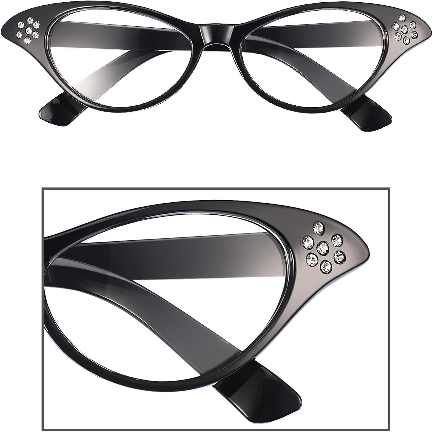 Miniatura 4 de Bufanda de disfraz de los años 50 con diseño de lunares, diadema de ojo de gato, cintura, as the pictures shown