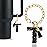 Letter Charm Accessories for Stanley Cup 1 PCS Cute Initial Keychain Handle Charm for Stanley Tumbler for Women Black Letter T