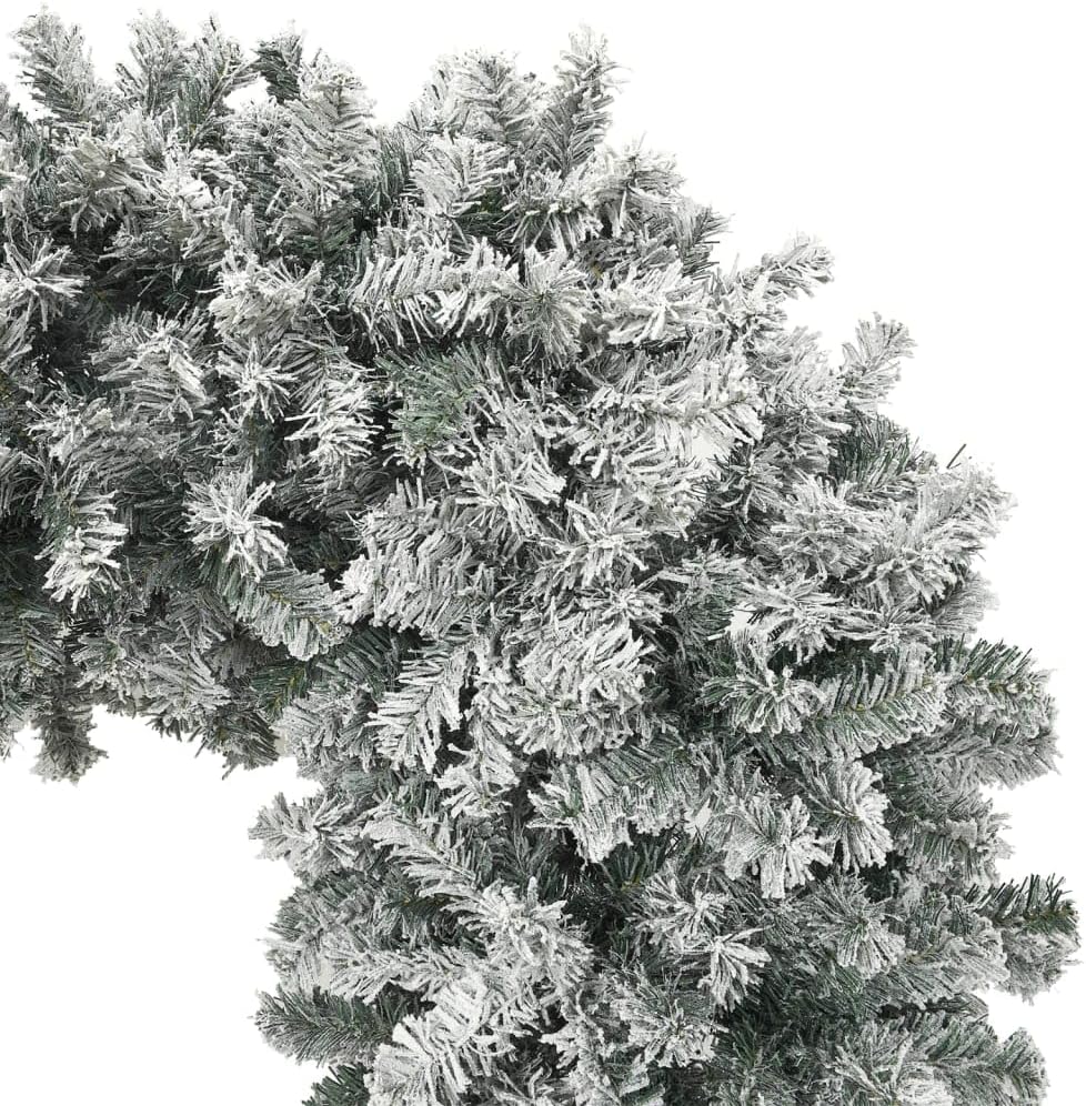 Large Christmas Tree Arch, White and Green Flocked Snow PVC and Steel, 94.5x84.6in, Holiday Decor for Entryways
