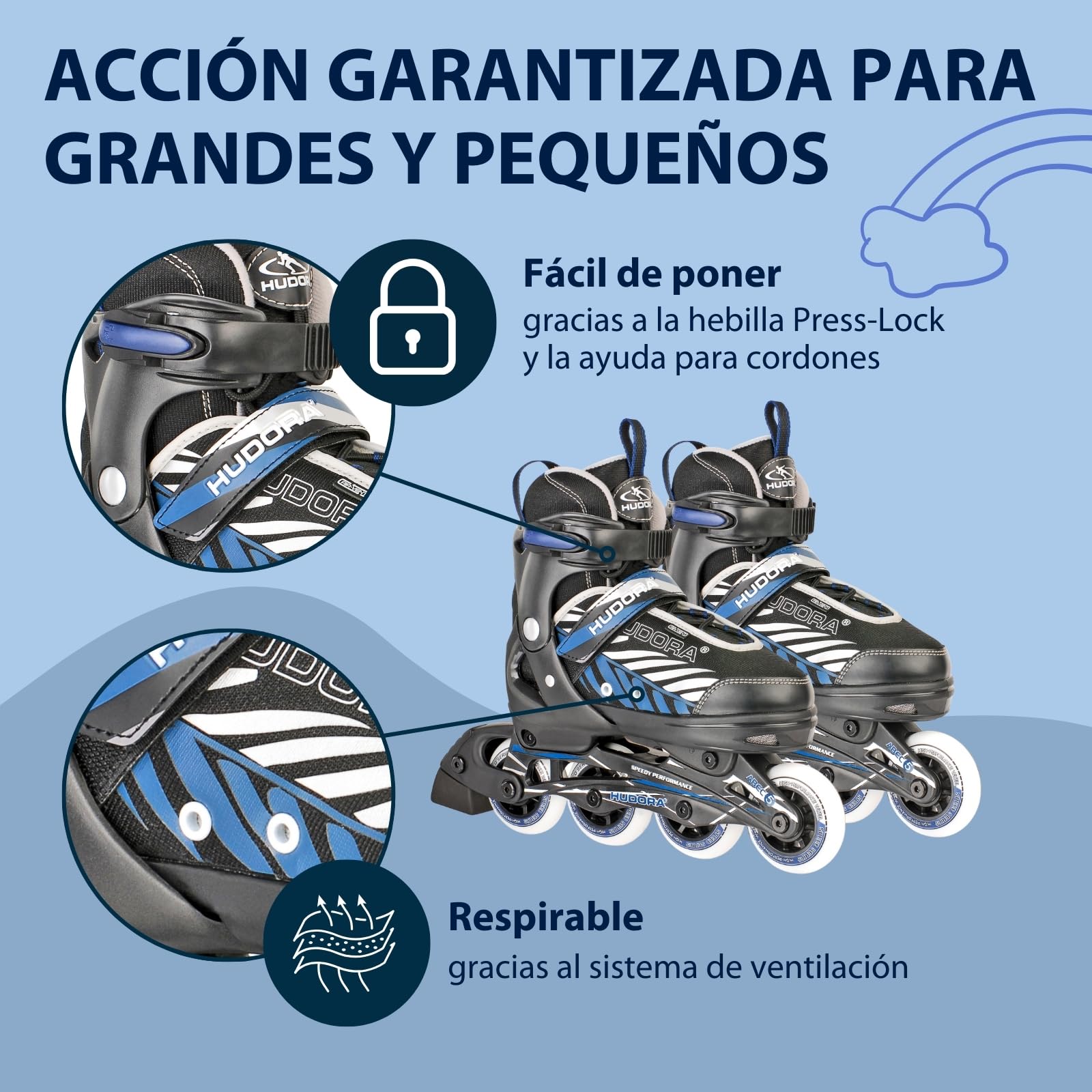 HUDORA Patines de Ruedas MIA/Leon - Patines para niños/Adolescentes y Adultos en Diferentes Tallas y Colores - Ajustables en 4 Tallas - cómodos y Elegantes — view 4