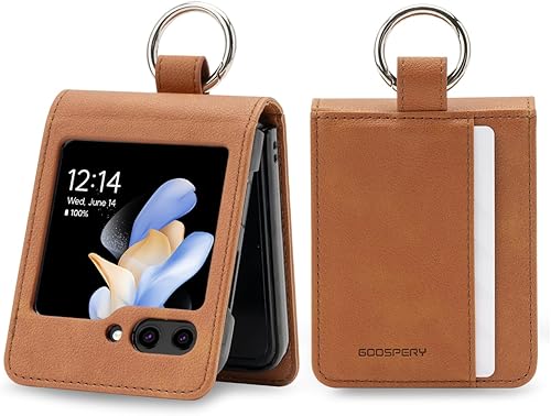 GOOSPERY Agenda básica compatible con Samsung Galaxy Z Flip 5, tarjetero, almacenamiento de bolsillo, piel sintética de alta calidad, funda tipo
