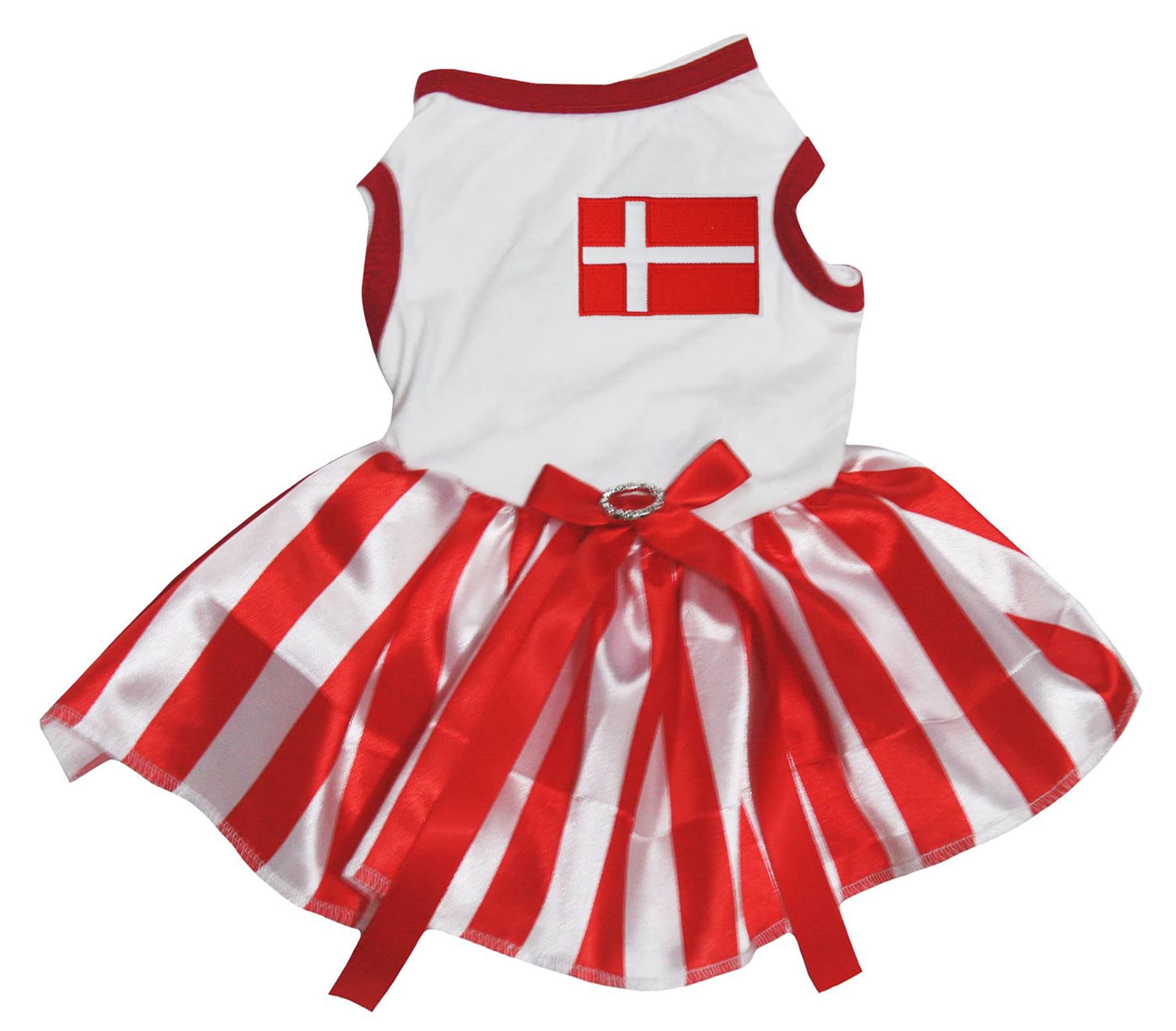 Robe pour chien drapeau du Danemark en tissu respirant blanc M