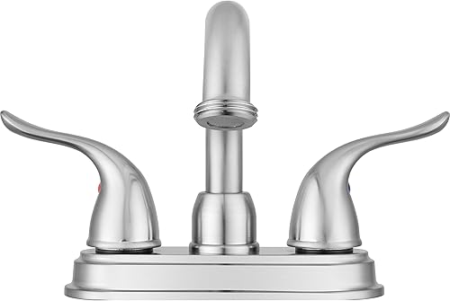 Miniatura 4 de Pacific Bay Treviso - Grifo para fregadero de lavandería, extremo de manguera de latón roscado, boquilla giratoria, palancas de 2 manijas, juego