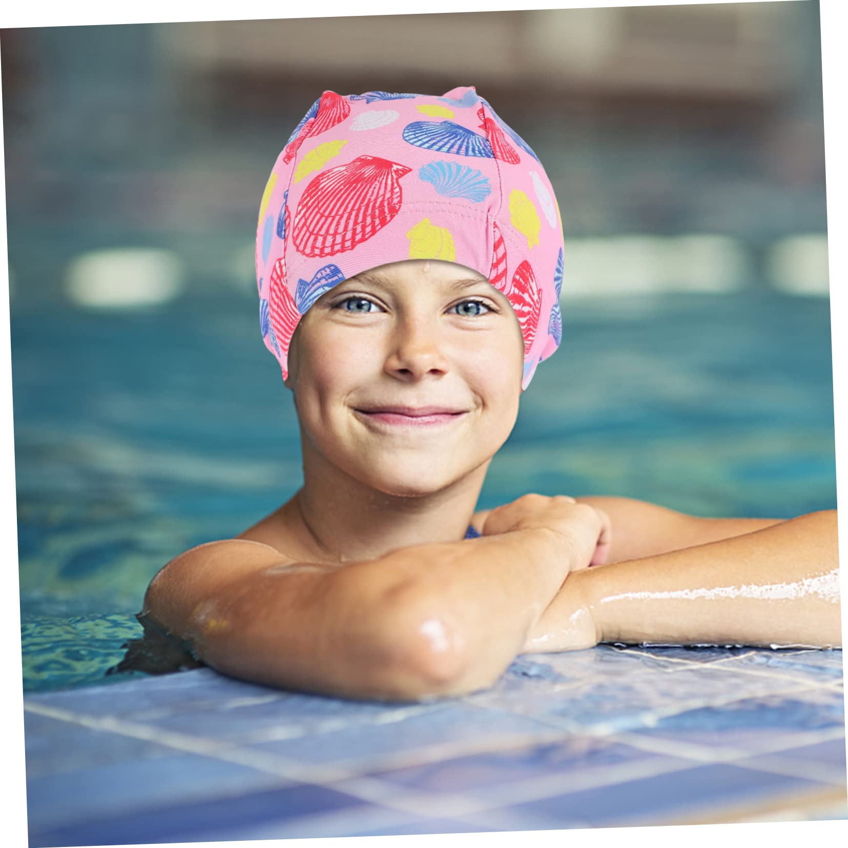 BESTonZON Gorro De Natación Infantil De Estilo Hawaii Diseño De Cartón Gorro para Piscina Y Actividades Acuáticas