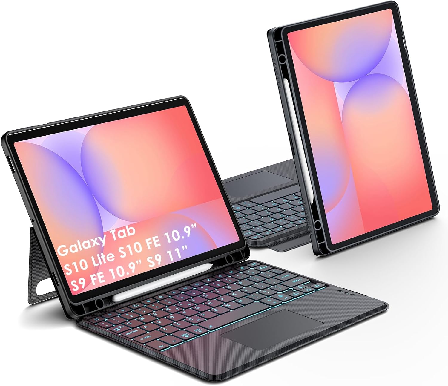JUQITECH Detachable Keyboard Case for Samsung Galaxy Tab S10 Lite S10 FE S9