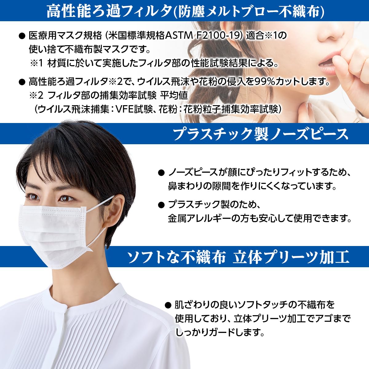 Amazon.co.jp: OO Osaki(オオサキ) 使い捨て不織布マスク CN フィット