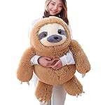Winsterch Giant Stuffed Animal, Big Sloth Stuffed Animals Plush Sloth Toy Large Stuffed Sloth Animal Gift for Kids,Boy,Girls, (Brown,27.5 in)