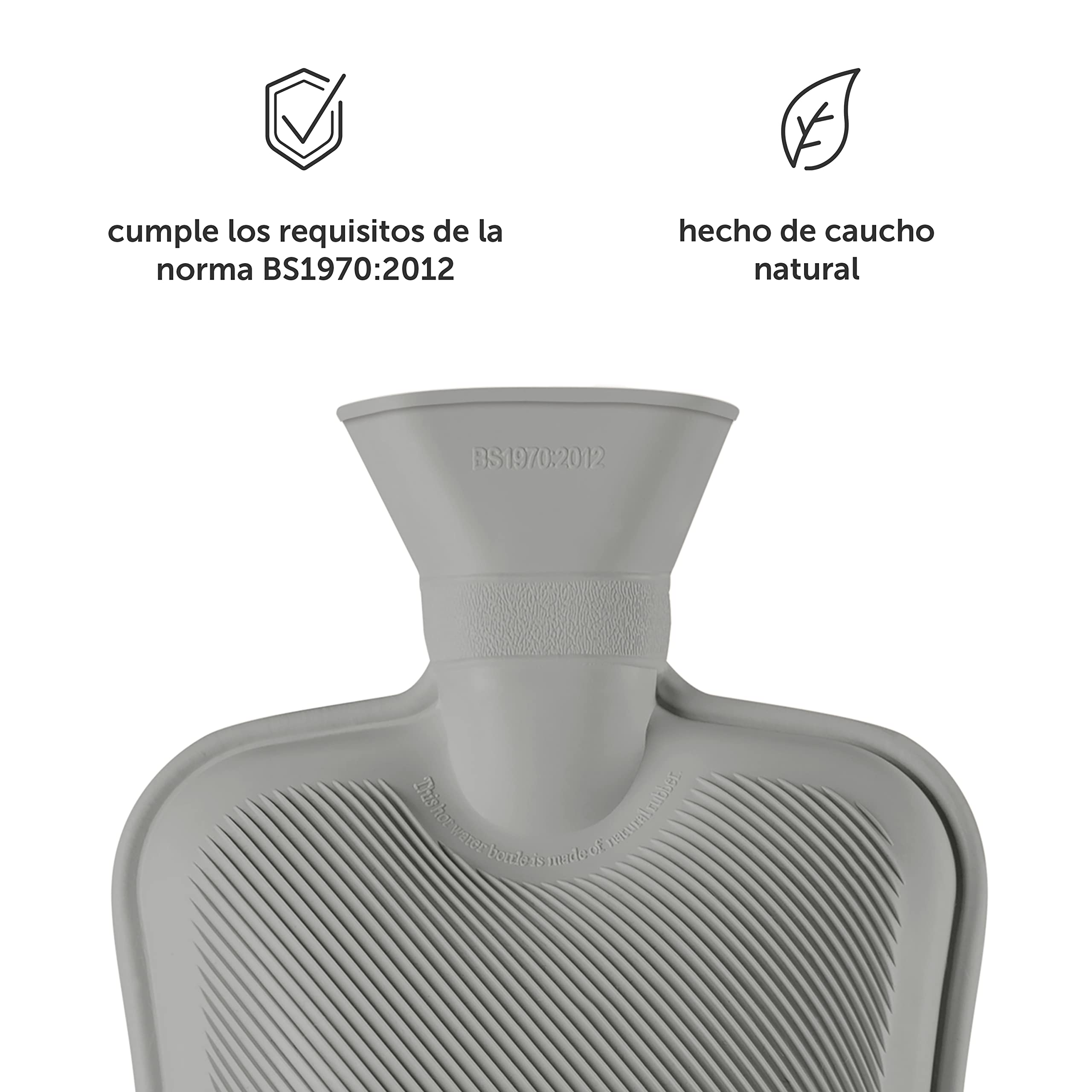 Blumtal Bolsa de agua caliente con tapa blanda - Botella de agua caliente de 1.5 L, botella de cama, Color Rojo
