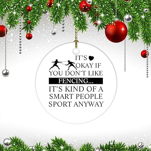 Miniatura 3 de Esgrima divertida esgrima Smart People regalo deportivo copo de nieve de peltre adorno de Navidad de 3 pulgadas de cerámica elegante adornos