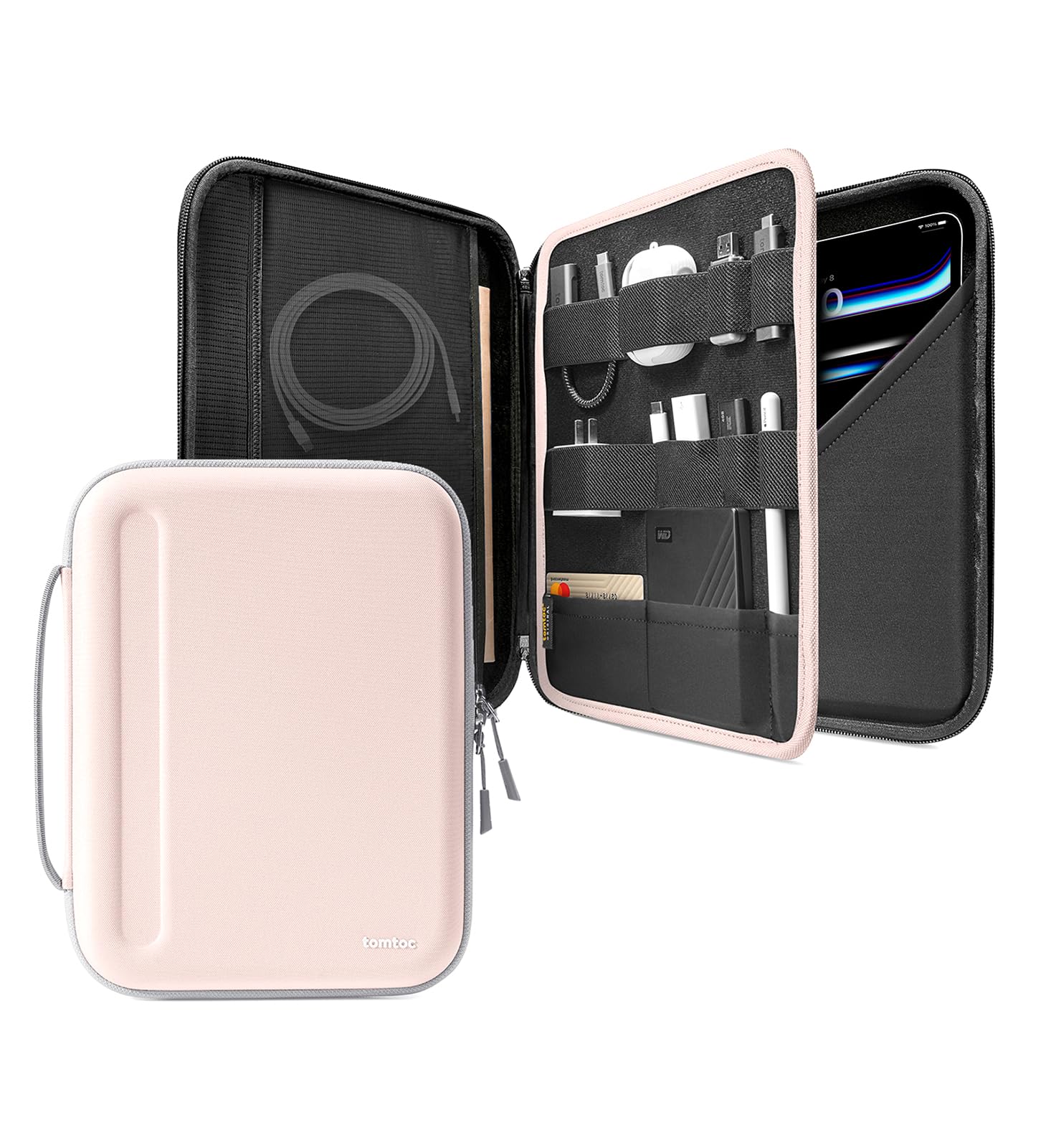 tomtoc Portfolio Case for iPad Pro 12.9-inch 2018 & 2020, Protective Sleeve with Accessories Pocket, Carrying Storage Bag for iPad Pencil/Adapter/Hubs/Cables/Magic Keyboard Fit Surface Pro 12.3 (B08L56SR4Q) Amazon Price History, Amazon Price Tracker