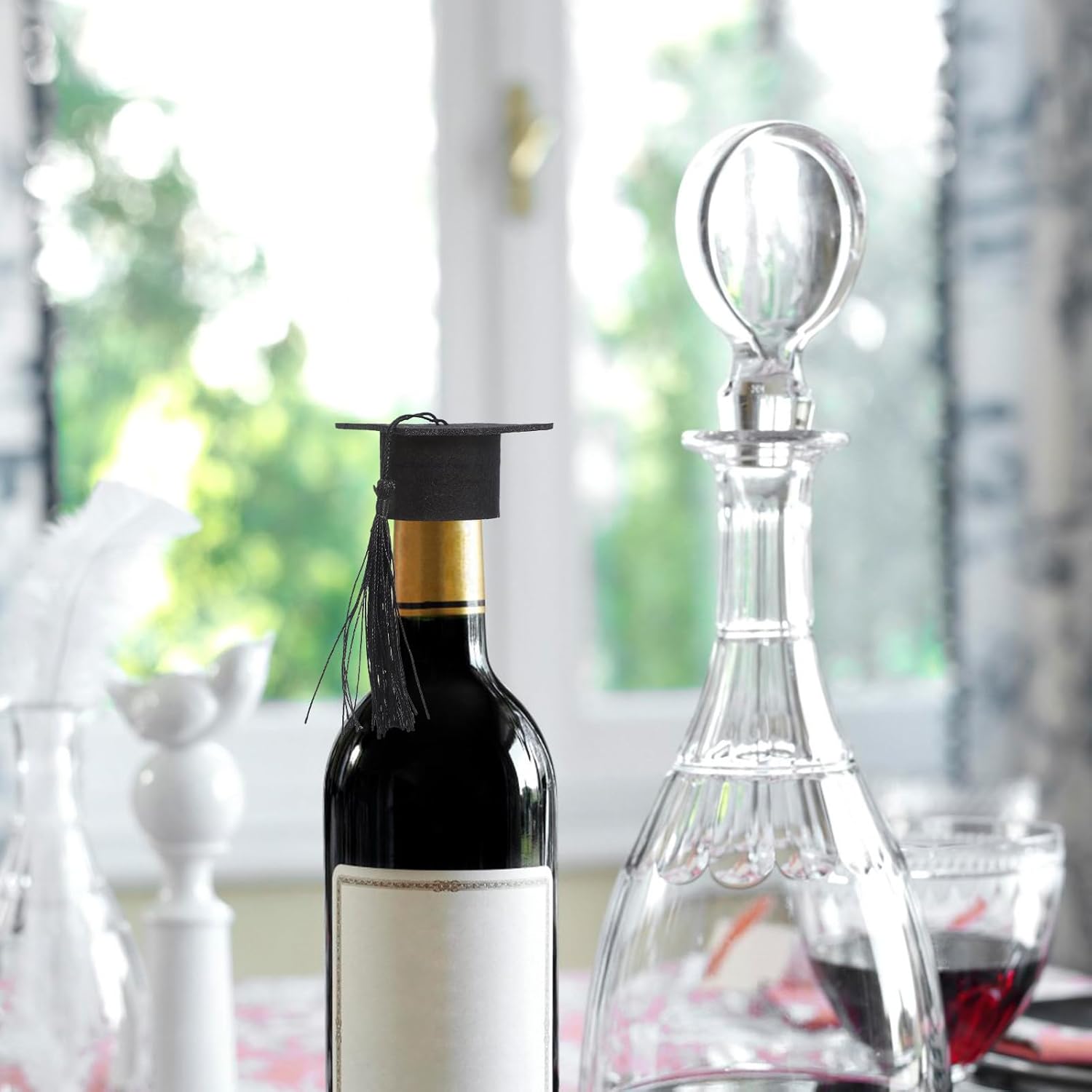 LIFKOME 20Pcs Mini Graduation Cap Bottle Toppers Graduation Party Decorations for Wine Bottles and Celebrations - Image 8