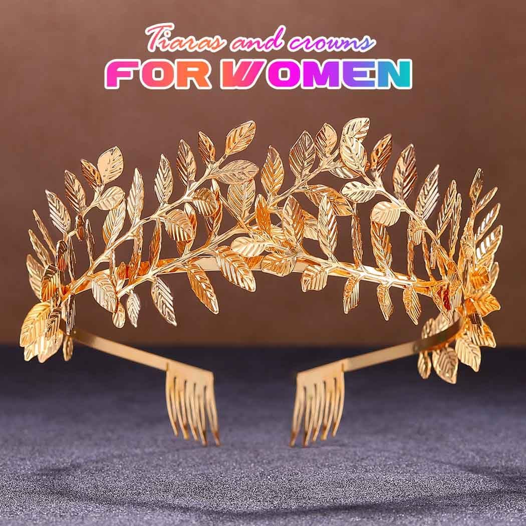 Unicra Gold Leaf Headband Bridal Wedding Headpiece Leaves Festival Hair Accessories for Women and Brides image 2