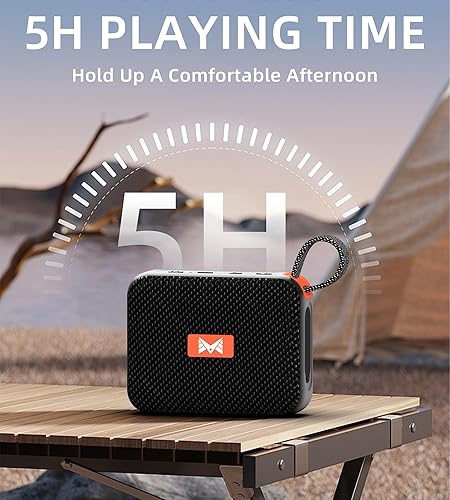 Miniatura 7 de Altavoz Bluetooth, altavoz portátil con luz sincronizada con ritmo, IPX7 impermeable, tiempo de reproducción de 5 horas, sonido estéreo fuerte,