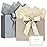 JMANNI Gift Bags, Medium Gift Bags for Presents with Bow Ribbon, Party Bags with Handles 4 Tissue Papers and 2 Cards for Weddings, Birthday, Party, Celebration, Christmas(Brown-Silver 2Pcs)