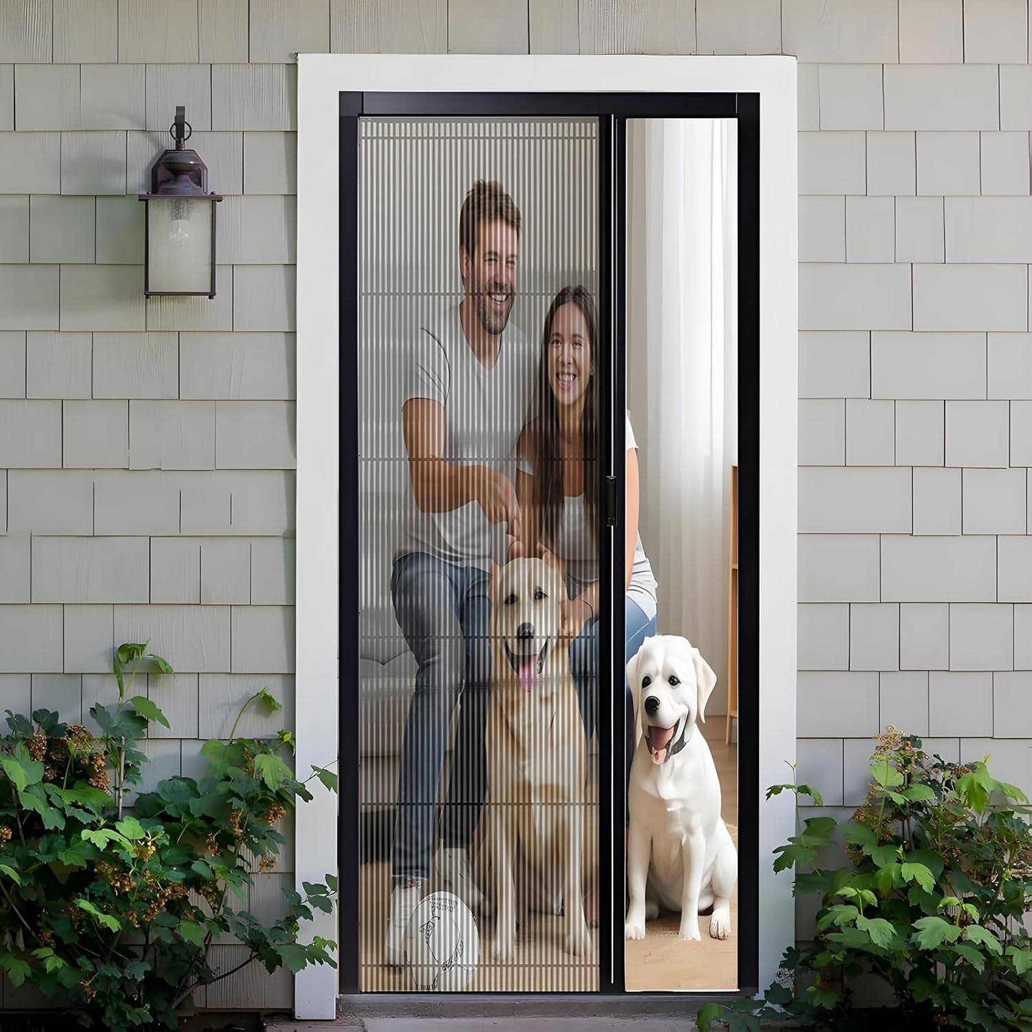 Retractable Screen Door, 29x78in No Drilling Folding Doors with Duable Mesh,Black Aluminum Frame Low Track Sliding Doors for Front Door Bedroom Balcony Patio Kitchen