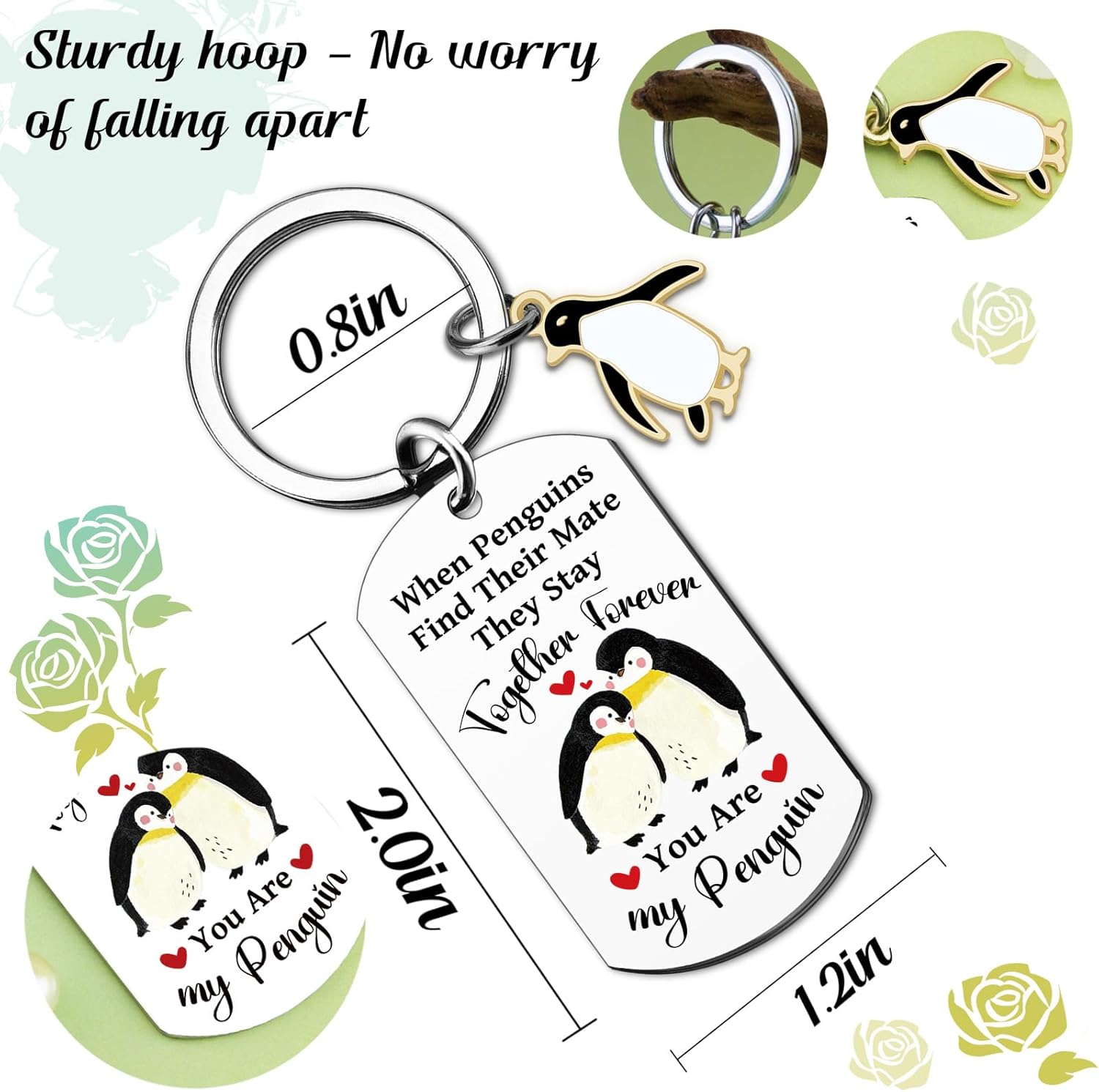 Valentines Day Gifts For Husband Romantic Penguin Gifts for Him I Love You Keychain for Boyfriend Husband Christmas Gift for Him Valentines Day Anniversary Wedding Birthday Sweet Day - Image 2