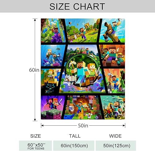 Miniatura 3 de kzeuhsn Manta de franela de juegos de dibujos animados para niños, de 60 x 50 pulgadas, manta súper suave y cálida para sofá, cama, estilo de regalo
