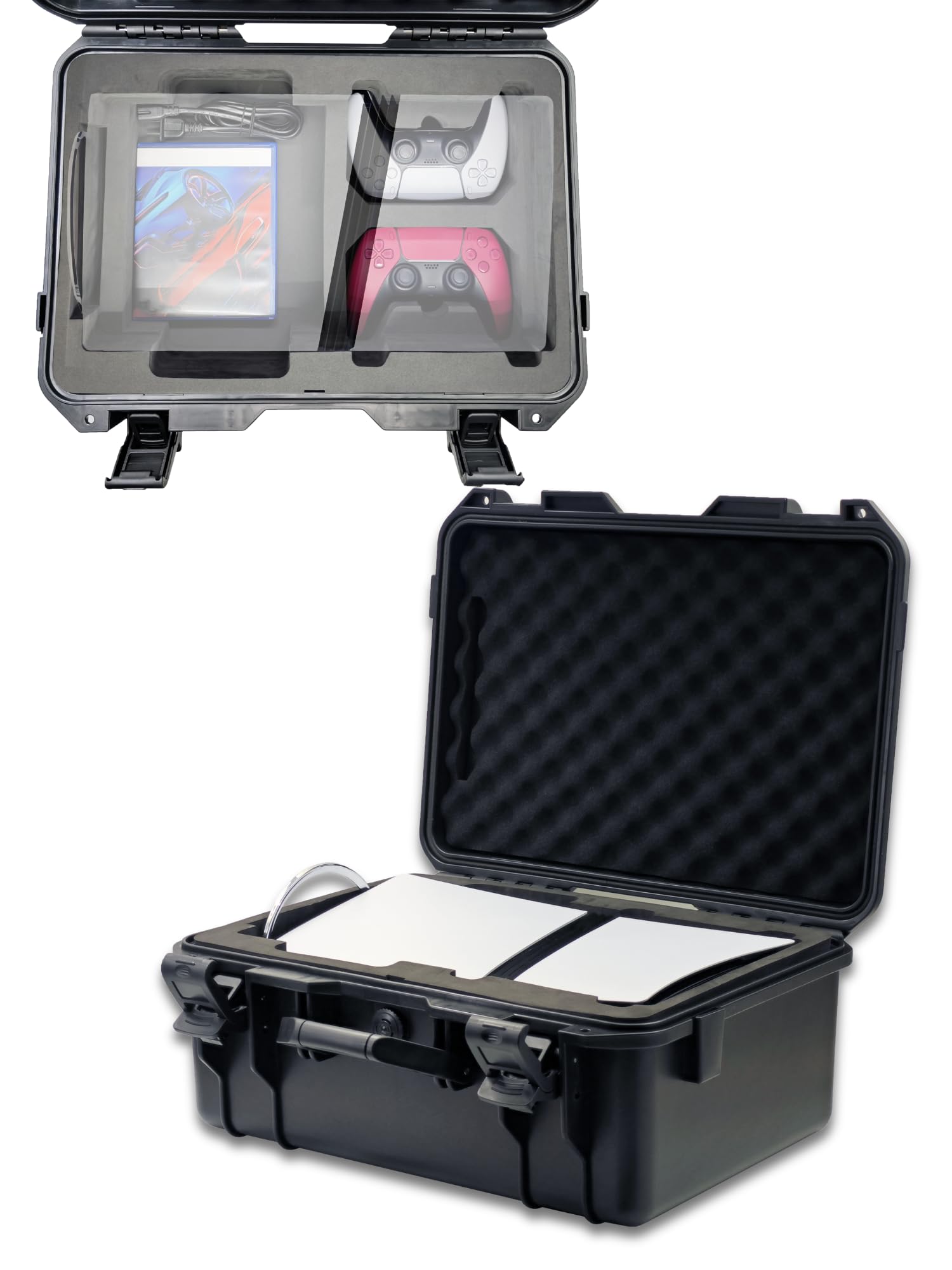 Custodia da viaggio Hard Shell compatibile con console PlayStation 5 Pro,controller, custodia PS5 PRO con schiuma personalizzata per entrambe le edizioni standard e digitali (FOR PS5 PRO(2024)