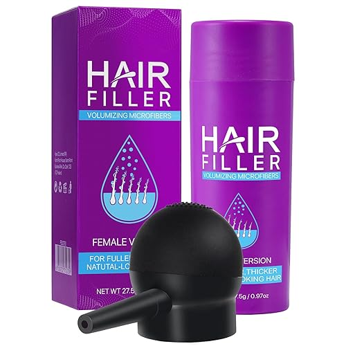 Fibras capilares para adelgazar el cabello para mujeres, color negro, natural e indetectable, fibras de construcción de cabello, engrosador de