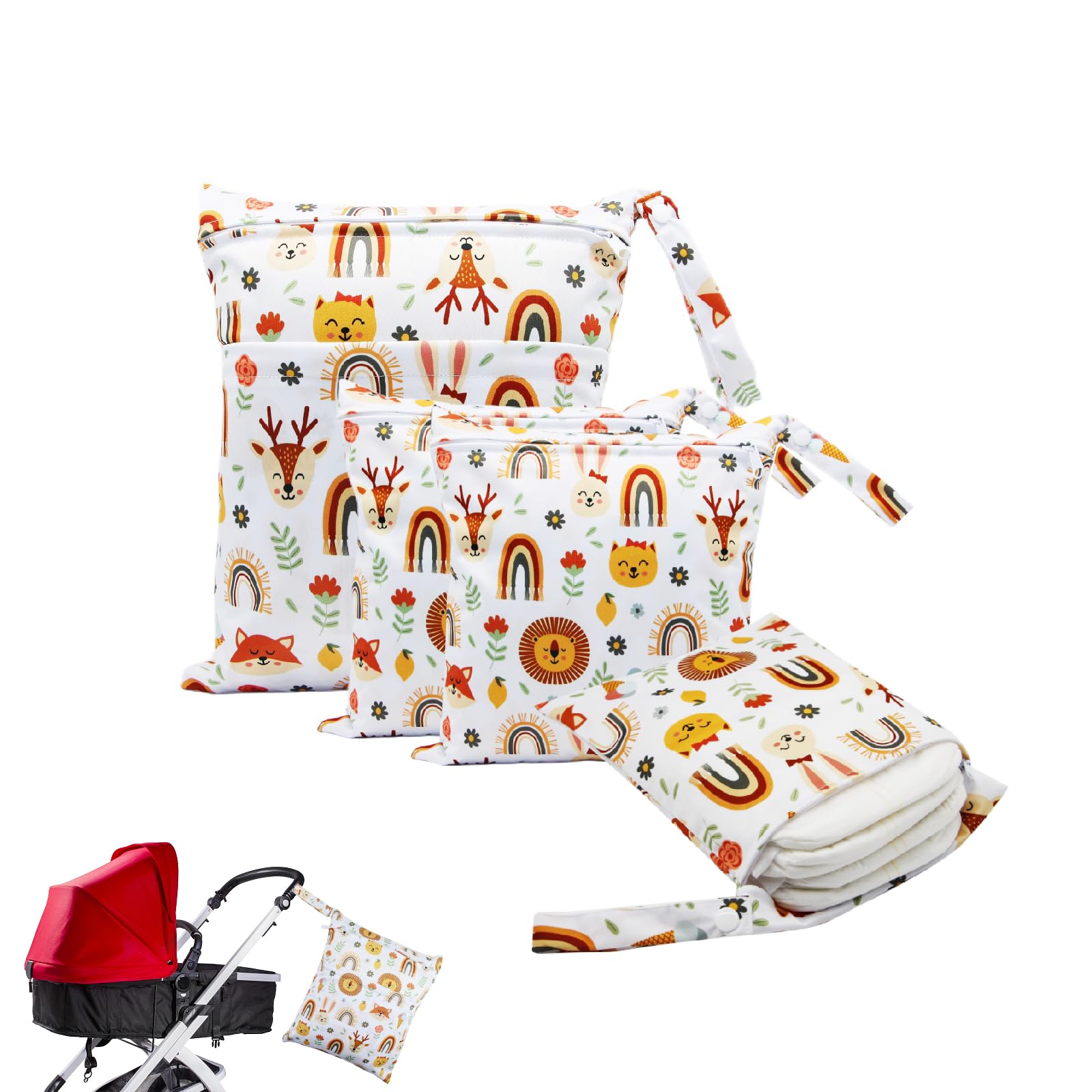 Bolsa de Pañales Reutilizable, Impermeable para Bebe, Organizador de Viaje, Playa y Gym