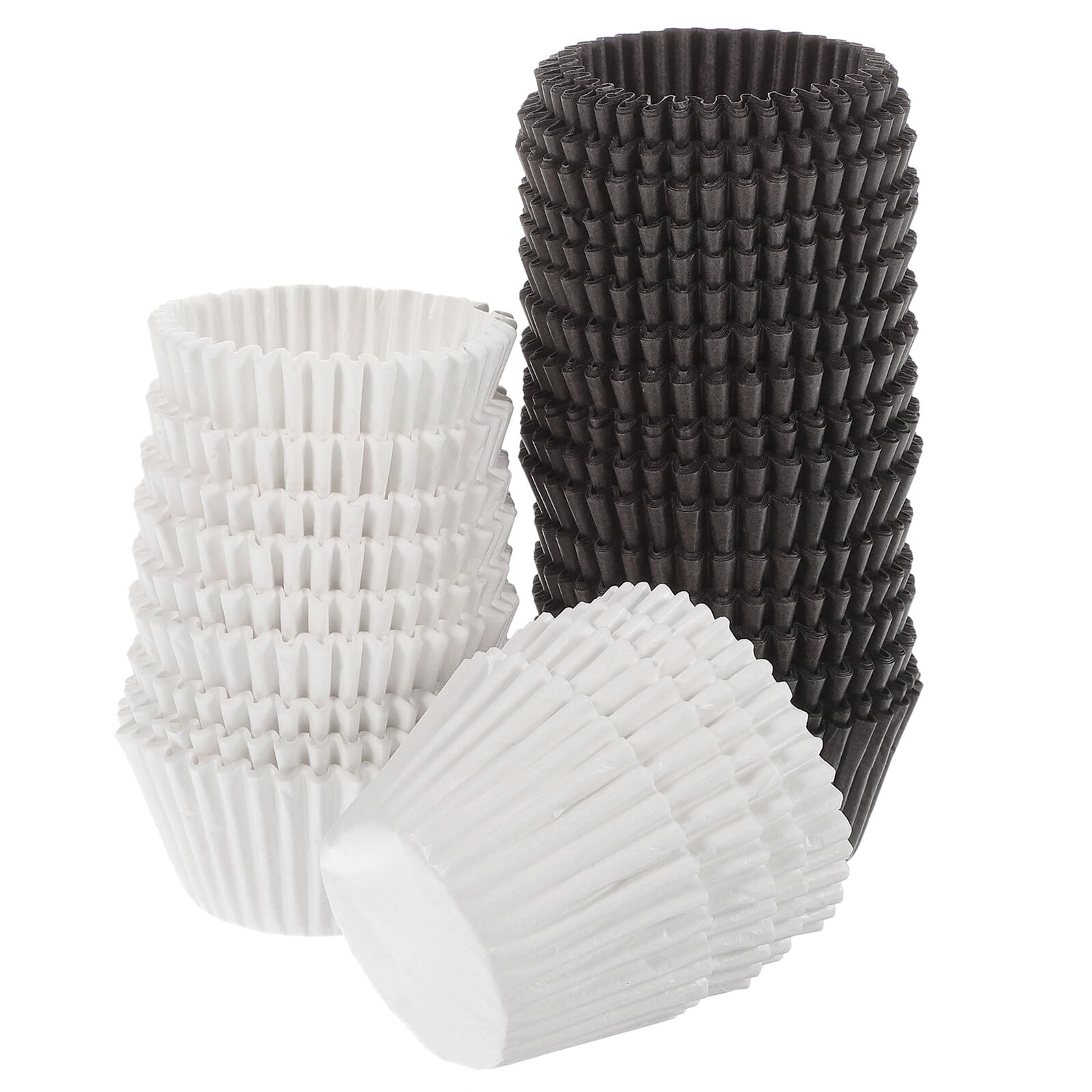POPETPOP Capacillos de Papel para Hornear Grandes 1000 Piezas, Resistentes la Grasa, Tamaño Mini, Colores Claro y Café, Moldes para Cupcakes y Muffins, Adecuado para Fiestas, Cumpleaños