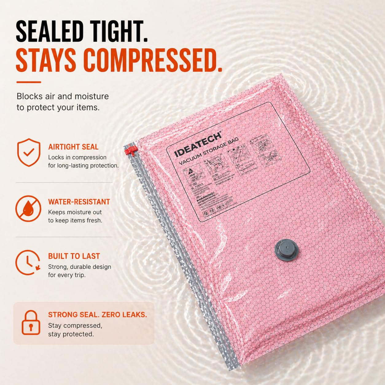 IDEATECH Paquete de 18 bolsas de almacenamiento al vacío de viaje con bomba USB, bolsas de embalaje de compresión de tamaño de mano, bolsas de sellado al vacío reutilizables para ropa, equipaje y
