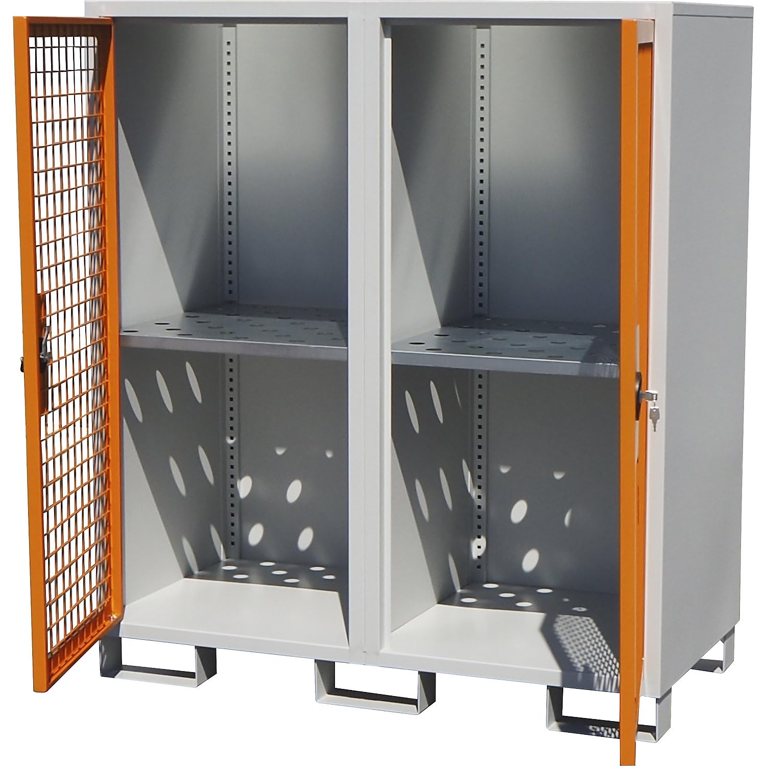 eurokraft Basic | Gasflaschenschrank | 2-türig, HxBxT 1550 x 1360 x 680 mm