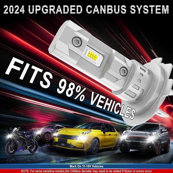 H7 LED , H7 LED 20000LM 80W 6500K Lumière Blanche Forte , Kit De Conversion Halogène, Ampoule De Phare pour 12V Voiture Ou Moto, 2 Ampoules - 5