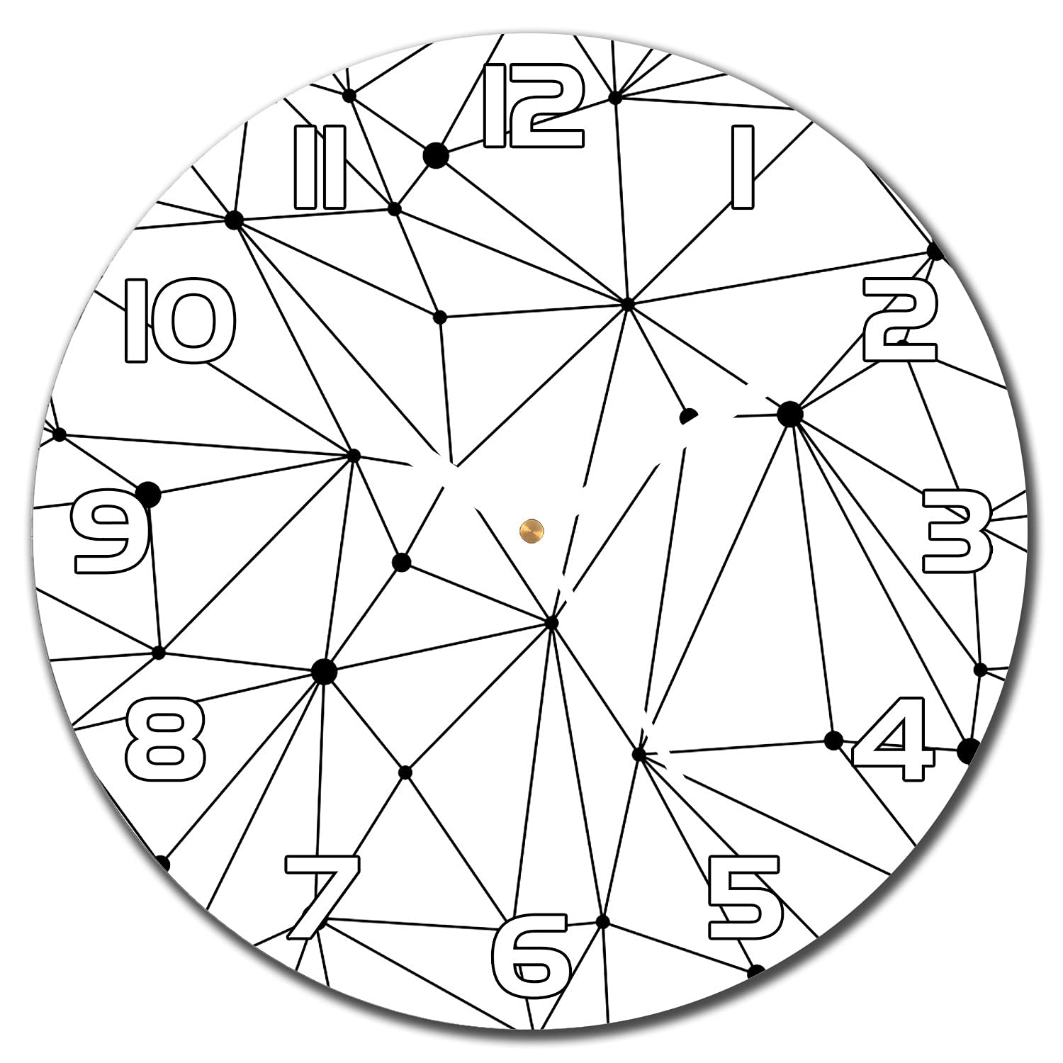 Horloge en verre sécurité 30 cm design minimaliste lignes blanches de salon