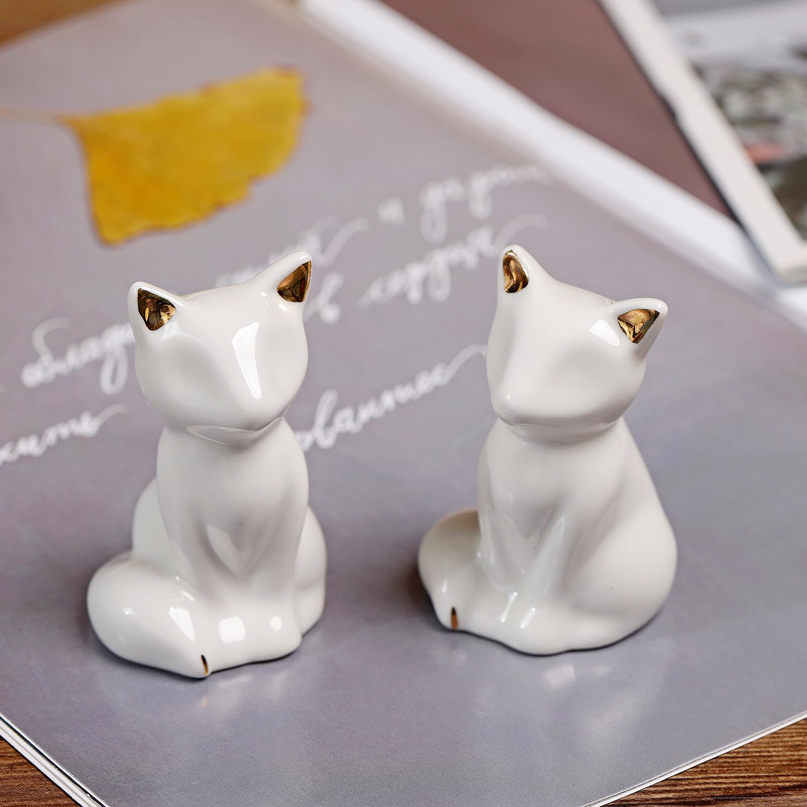 Cute White Cat Toilet Bolt Caps – 2Pcs Ceramic Floor Screw Covers, Tall Decorative Covers For Bathroom (Set Of 2)