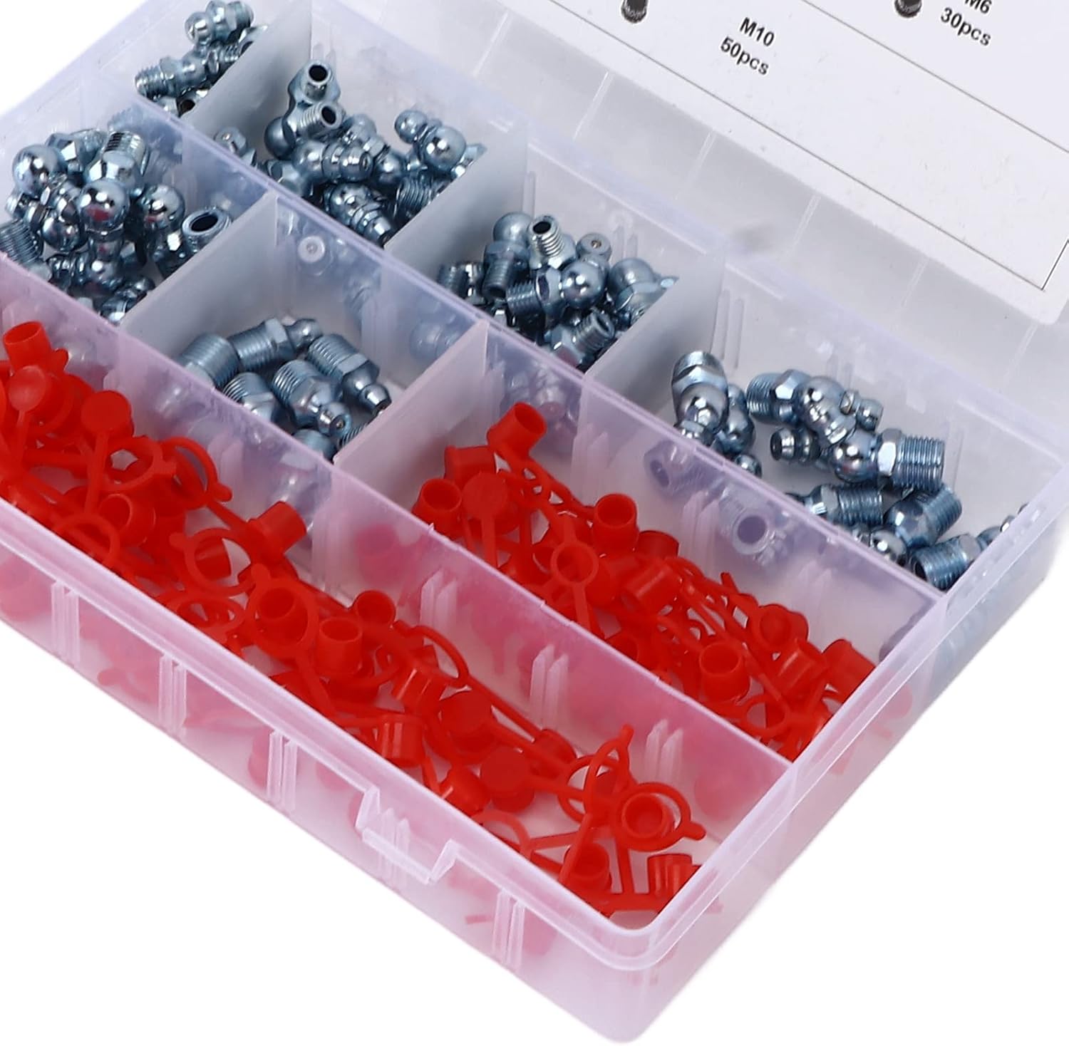 Grease Zerk, 160PCS/Set 6 Sizes British System Lubrication Fitting Hex Grease Fittings Grease Nipple Zerk Grease Fittings for Trucks for Cars for Motorcycles