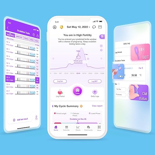 Vista 7 de Easy@Home Kit de tiras de prueba de ovulación y embarazo: 25 pruebas de ovulación, 10 pruebas de embarazo y 35 vasos de orina grandes, alimentado