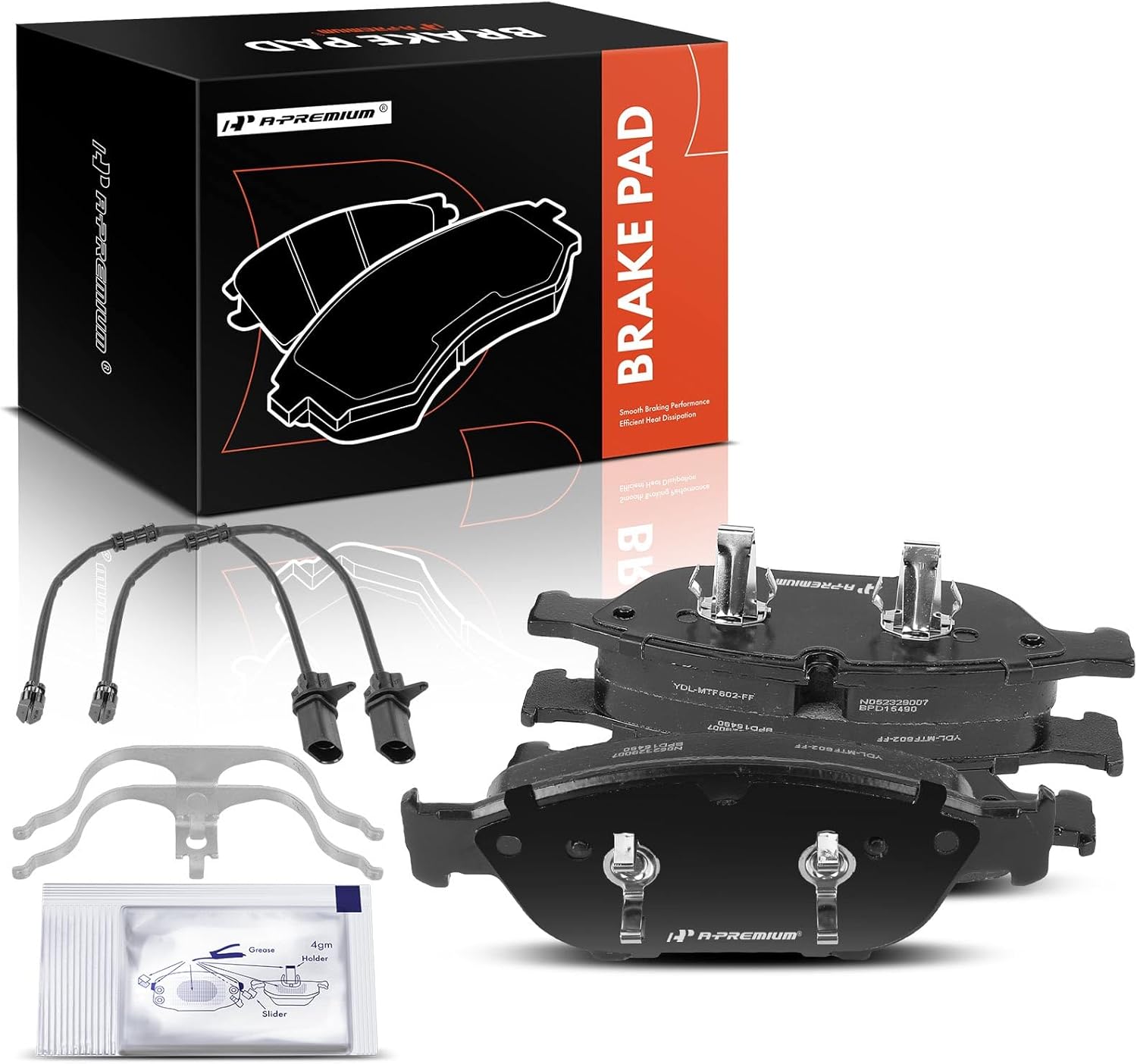 A-Premium Front Ceramic Brake Pads Set Compatible with Audi A6 2017-2018, A6 Quattro 2012-2019, A7 Quattro 2012-2018, A8 Quattro 2013-2018, S7 2015-2016, 2.0L 3.0L 4.0L, 4-Pack