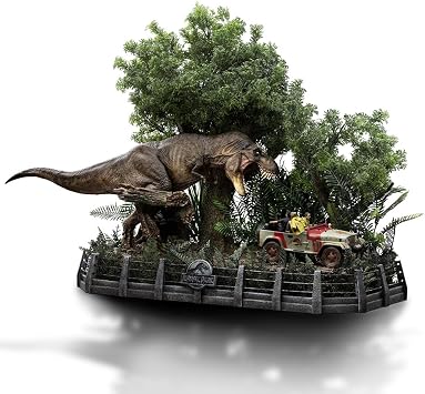 Iron Studios Collectible Statue Demi Scale 1/20 T-Rex Chase Scene - Jurassic Park Polystone Multicolor 23.6 inches 60cm
