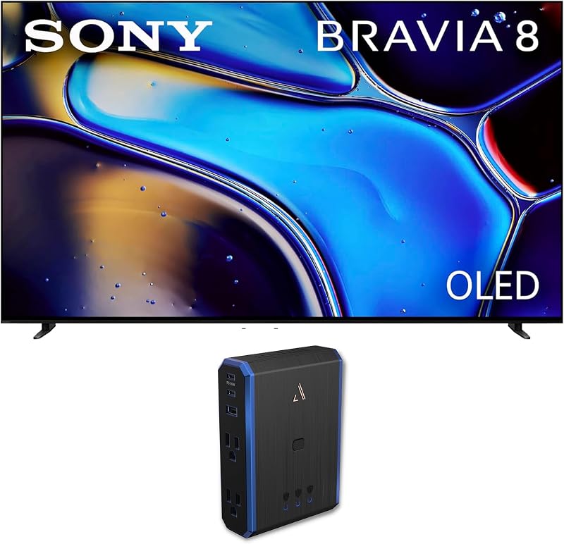K65XR80 Google TV IMAX mejorado Bravia OLED 4K HDR de 65 pulgadas con un austero 5S-PS4-US1 de 4 tomas de corriente con Omniport USB (2024)