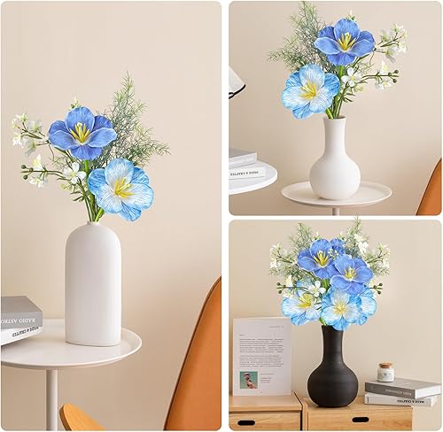 Miniatura 10 de ASTRYAS Flores artificiales, 2 piezas de ramo de flores de hortensias de seda de peonía falsa blanca mixta de rosas para decoración, ramos de boda